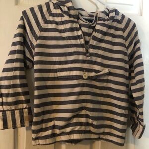 OshKosh B'gosh 💯 Cotton White and Blue Striped Hoodie Sweatshirt